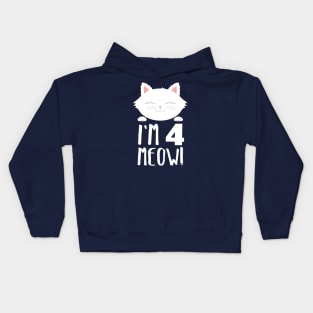 I am 4 meowl cat t-shirts Kids Hoodie